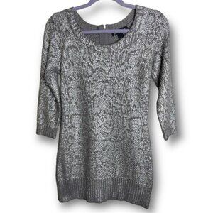 NWT INC International Concepts Size S Silver Metallic Long Tunic Sweater $90